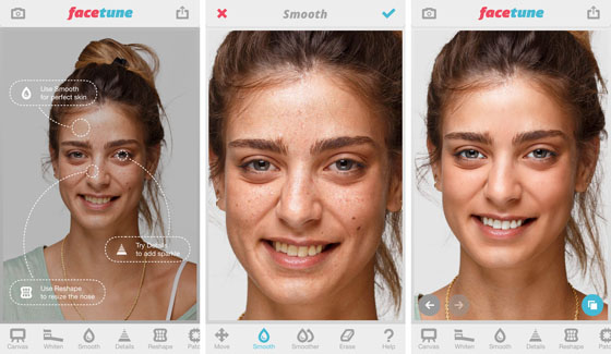 A Facetune applikáció leginkább egy portré és szelfi fotószerkesztő
