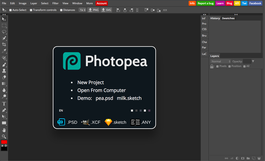 Photopea - A legjobb ingyenes online képszerkesztő oldalak