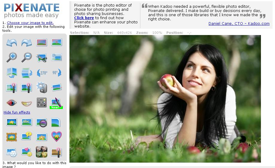 Pixenate - A legjobb ingyenes online képszerkesztő oldalak