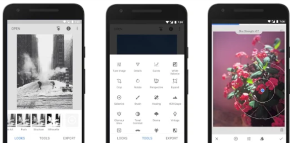 a Google Snapseed rengeteg szerkesztő eszközzel rendelkezik