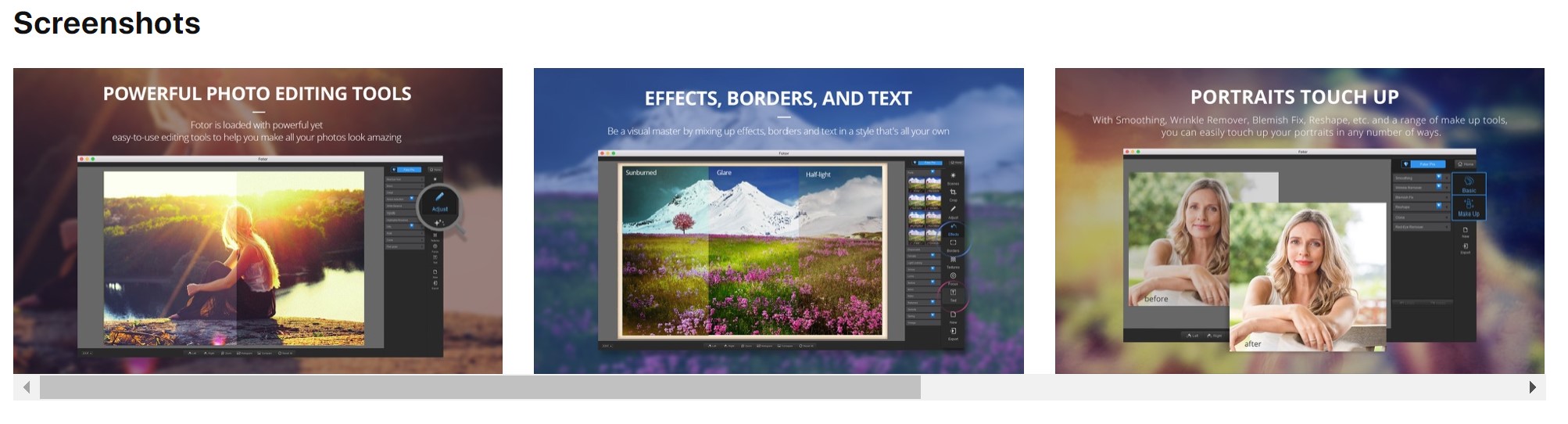 A legjobb Mac képszerkesztő programok: Fotor Photo Editor