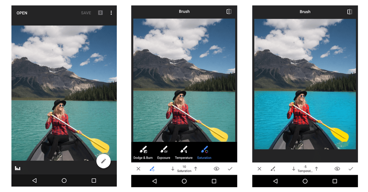 Snapseed képszerkesztő android rendszerre
