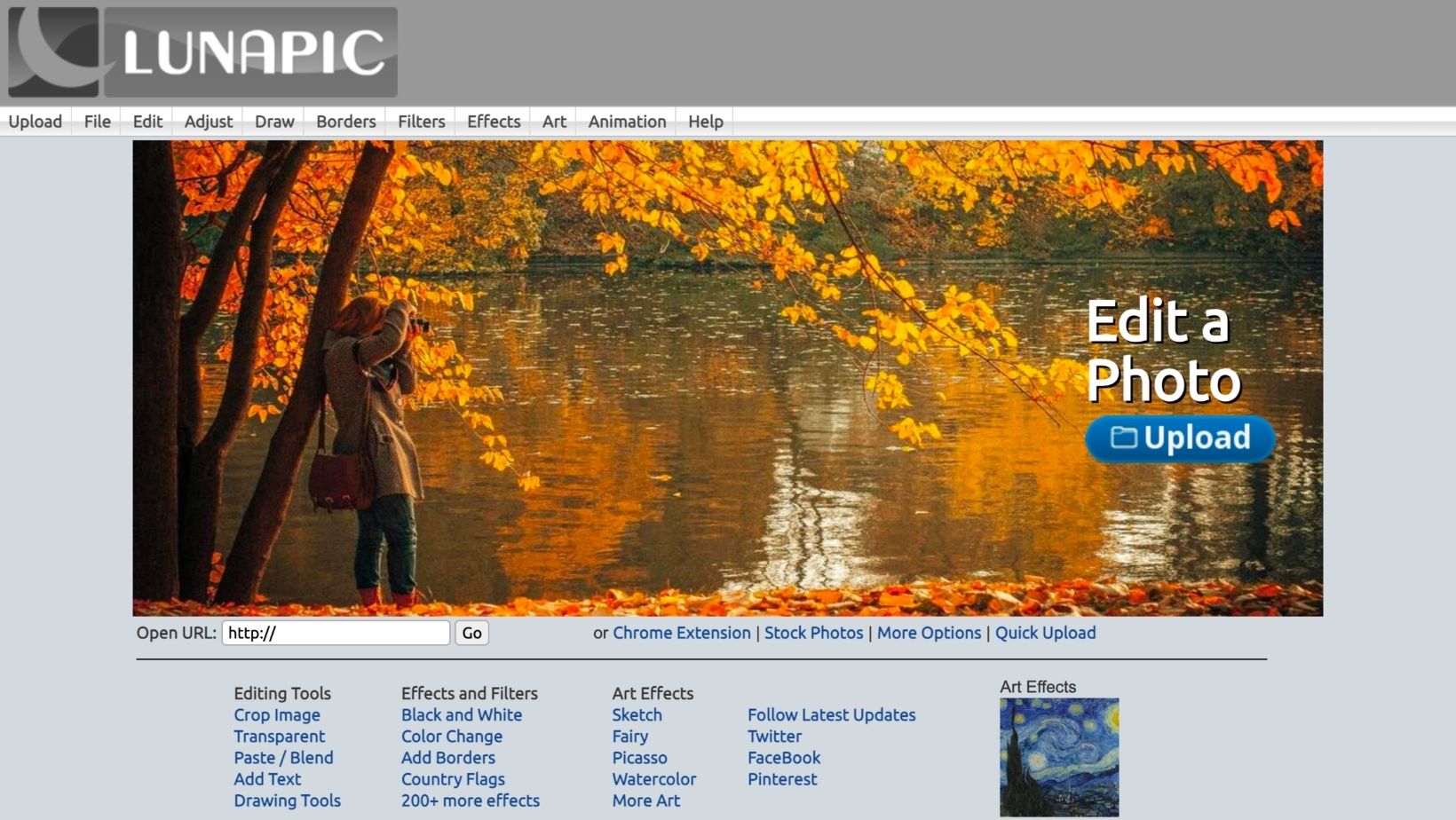 Tekints el a Lunapic kissé kevéssé lenyűgöző felületétől, és meg fogsz lepődni ezzel az online képszerkesztővel